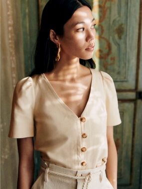 Sezane Nevi Blouse Ivory - Size 10